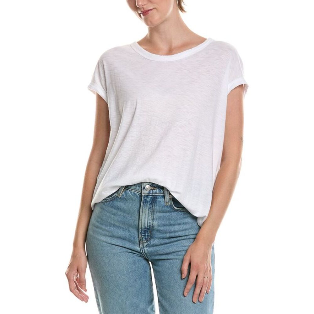 James Perse Womens  Circular Shell Top, White